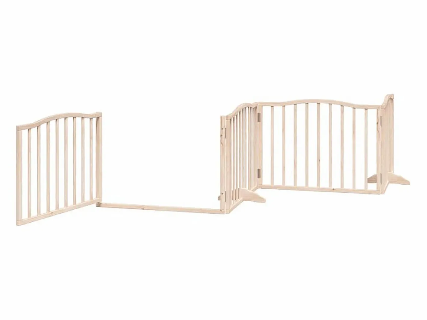 Clicnbuy Seguridad Para Mascotas|Puerta para perros plegable 6 paneles madera de álamo 480 cm