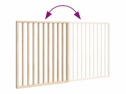 Puerta para perros plegable de 2 paneles, 160 cm, madera de álamo^Clicnbuy Best