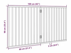 Puerta para perros plegable de 2 paneles, 160 cm, madera de álamo^Clicnbuy Best