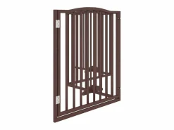 Clicnbuy Seguridad Para Mascotas|Puerta para perros plegable 4 paneles álamo marrón roble 320 cm