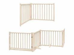 Clicnbuy Seguridad Para Mascotas|Puerta para perros plegable 6 paneles madera de álamo 480 cm