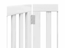 Clicnbuy Seguridad Para Mascotas|Puerta para perros plegable 3 paneles madera álamo blanca 150cm