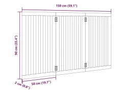 Clicnbuy Seguridad Para Mascotas|Puerta para perros plegable 3 paneles madera álamo blanca 150cm