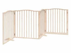 Puerta para perros plegable 4 paneles madera de álamo 320 cm^Clicnbuy Outlet