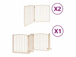 Clicnbuy Seguridad Para Mascotas|Puerta para perros plegable 8 paneles madera de álamo 640 cm