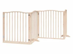 Clicnbuy Seguridad Para Mascotas|Puerta para perros plegable 8 paneles madera de álamo 640 cm