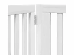 Puerta para perros plegable 4 paneles madera álamo blanca 320cm^Clicnbuy Discount