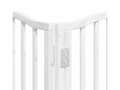 Puerta para perros plegable 9 paneles madera álamo blanca 450cm^Clicnbuy Clearance