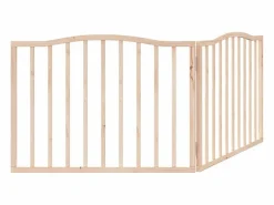 Puerta para perros plegable 2 paneles madera de álamo 160 cm^Clicnbuy New