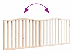 Puerta para perros plegable 2 paneles madera de álamo 160 cm^Clicnbuy New