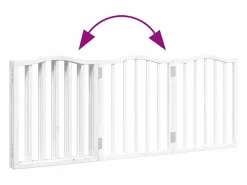 Clicnbuy Seguridad Para Mascotas|Puerta para perros plegable 3 paneles madera álamo blanca 150cm