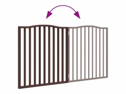 Puerta para perros plegable 2 paneles álamo marrón roble 160 cm^Clicnbuy Online