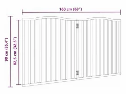 Puerta para perros plegable 2 paneles álamo marrón roble 160 cm^Clicnbuy Online