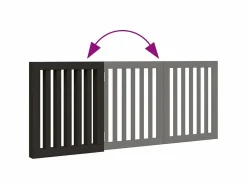 Clicnbuy Seguridad Para Mascotas|Puerta para perros plegable 3 paneles madera álamo negra 150 cm