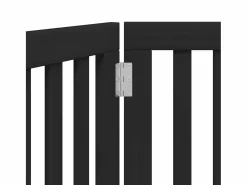 Clicnbuy Seguridad Para Mascotas|Puerta para perros plegable 3 paneles madera álamo negra 150 cm