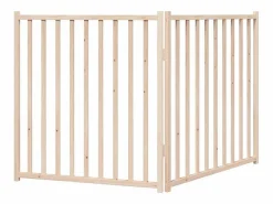 Puerta para perros plegable 2 paneles madera de abeto 160 cm^Clicnbuy Online