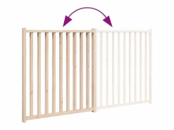Puerta para perros plegable 2 paneles madera de abeto 160 cm^Clicnbuy Online
