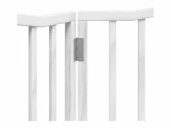 Clicnbuy Puerta para perros plegable 2 paneles madera álamo blanca 160cm Blanco Hot