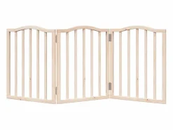 Clicnbuy Seguridad Para Mascotas|Puerta para perros plegable 3 paneles madera de álamo 150 cm