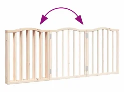 Clicnbuy Seguridad Para Mascotas|Puerta para perros plegable 3 paneles madera de álamo 150 cm