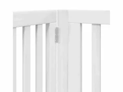Puerta para perros plegable 4 paneles madera álamo blanca 320cm^Clicnbuy Hot