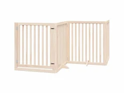 Puerta para perros plegable 10 paneles madera de álamo 800 cm^Clicnbuy Outlet