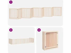 Puerta para perros plegable 10 paneles madera de álamo 800 cm^Clicnbuy Outlet