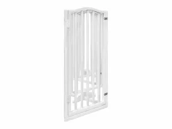 Clicnbuy Puerta para perros plegable 3 paneles madera álamo blanca 300cm Blanco Best