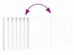 Clicnbuy Seguridad Para Mascotas|Puerta para perros plegable 3 paneles madera álamo blanca 150cm