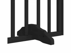 Puerta para perros plegable 9 paneles madera álamo negra 450 cm^Clicnbuy New