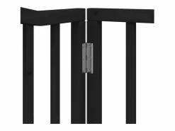 Puerta para perros plegable 6 paneles madera álamo negra 480 cm^Clicnbuy