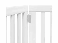 Puerta para perros plegable 3 paneles madera álamo blanca 150cm^Clicnbuy Sale