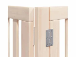 Clicnbuy Puerta para perros plegable 6 paneles madera de álamo 480 cm Marru00f3n Hot