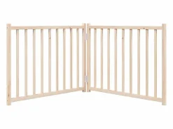 Clicnbuy Seguridad Para Mascotas|Puerta para perros plegable 2 paneles madera de abeto 160 cm
