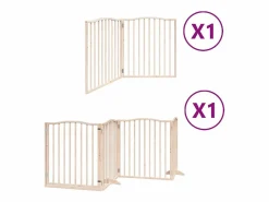 Puerta para perros plegable 6 paneles madera de álamo 480 cm^Clicnbuy Discount