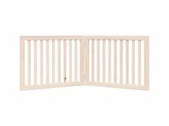 Clicnbuy Puerta para perros plegable de 2 paneles, 160 cm, madera de álamo Marru00f3n Discount