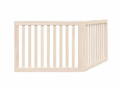 Clicnbuy Puerta para perros plegable de 2 paneles, 160 cm, madera de álamo Marru00f3n Discount