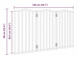 Clicnbuy Seguridad Para Mascotas|Puerta para perros plegable 3 paneles álamo marrón roble 150 cm