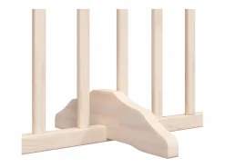 Clicnbuy Puerta para perros plegable 8 paneles madera de álamo 640 cm Marru00f3n