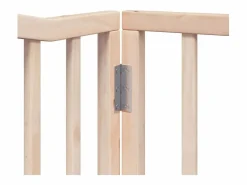 Clicnbuy Puerta para perros plegable 8 paneles madera de álamo 640 cm Marru00f3n