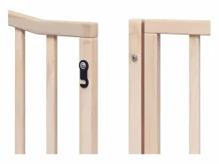 Clicnbuy Puerta para perros plegable 8 paneles madera de álamo 640 cm Marru00f3n