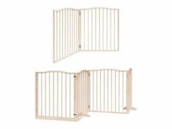 Puerta para perros plegable 10 paneles madera de álamo 800 cm^Clicnbuy Discount