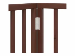 Clicnbuy Seguridad Para Mascotas|Puerta para perros plegable 2 paneles madera álamo marrón 160cm