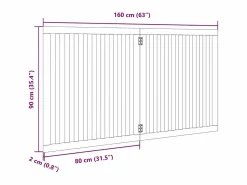 Clicnbuy Puerta para perros plegable 2 paneles madera álamo negra 160 cm Negro Best