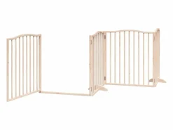 Puerta para perros plegable 12 paneles madera de álamo 960 cm^Clicnbuy Discount