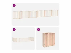 Puerta para perros plegable 12 paneles madera de álamo 960 cm^Clicnbuy Discount