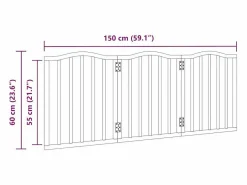 Clicnbuy Seguridad Para Mascotas|Puerta para perros plegable 3 paneles madera álamo negra 150 cm