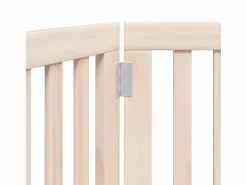 Clicnbuy Puerta para perros plegable de 3 paneles, 150 cm, madera de álamo Marru00f3n Best