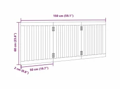 Clicnbuy Puerta para perros plegable de 3 paneles, 150 cm, madera de álamo Marru00f3n Best