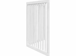 Clicnbuy Puerta para perros plegable 2 paneles madera álamo blanca 160cm Blanco Best